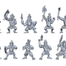 hobgoblins axe men 28mm presupported game hobgoblin fantasy dwarf goblins ninth age warfare army 3d print model - Mito3D