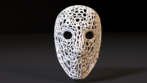 hockey mask hockey mask scary halloween voronoi attribute accessory cosplay decorative decor art decoration home wireframe lamp wire house  3d print model - Mito3D