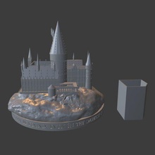 Hogwarts kale ekici ilham Harry çömlekçi sulu tencere çiçek sihirbaz büyü Dumbledore sihirbazlık 3d print model - Mito3D