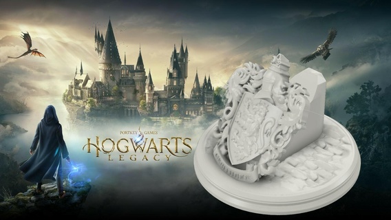 hogwarts legacy - gryffindor ps5-ps4-xbox controller stand 3d print model ps5 xbox ps4 consolle playstation griffindor harrypotter potter dualshock wizard design voldemort tom riddle game accessories 3d print model - Mito3D