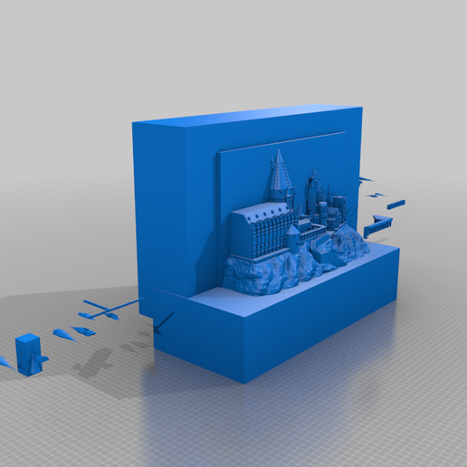 poudlard image Cadre 3d 3D print model - Mito3D