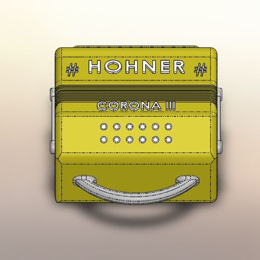 hohner Corona 3 Akkordeon Schlüssel Kette Gadget Ring gabanelli Bass Musik Musical Gruppe Tastaturen 3D print model - Mito3D