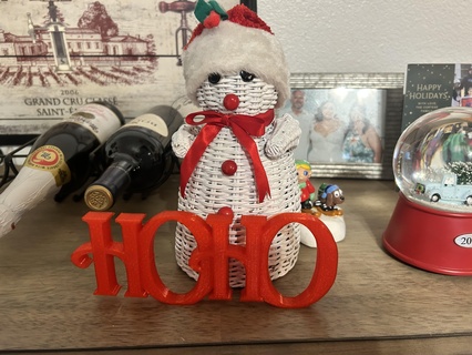 hoho decoración firmar hogar casa Navidad Papa Noel lindo elegoo Arte 3d print model - Mito3D