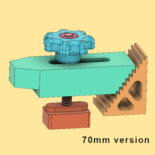 sostener abrazadera 70mm herramientas abajo cnc shapeoko 3d print model - Mito3D