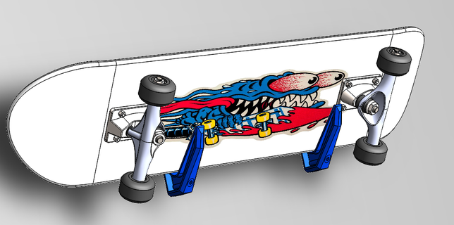 holder skatebord skateboard holder support skate board  3d print model - Mito3D