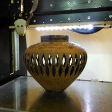 holed wood vase home 3d print model - Mito3D