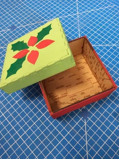 fiesta Navidad caja láser cortar Arte decoración cortelaser corte doble Corte laser cortador navidad 3d print model - Mito3D