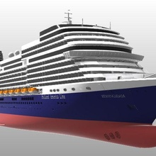 holland america cruise ship ms koningsdam line hal boat vessel ocean liner resin 1/1250 scale model 3d print model - Mito3D