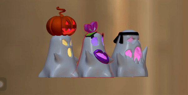 hohl Geister 1 Lücken LED Licht Kerze Kerzen Halloween tot las Hexen gruslig unheimlich 3d print model - Mito3D