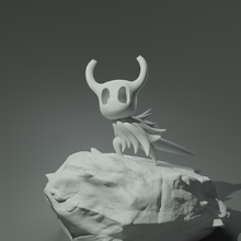 hueco Caballero base Roca Arte estatua figura juguete vídeo juego canto seda 3d print model - Mito3D