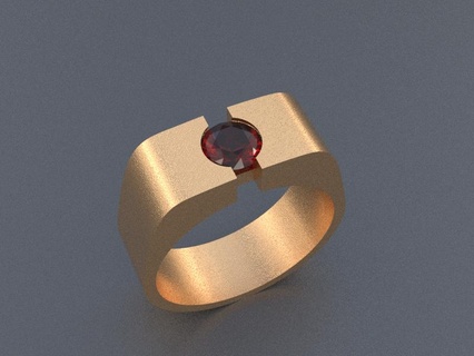 hollow ring 5 mm stone ring ring gem gems  3d print model - Mito3D