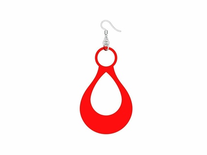 hollow teardrop earring Jewelry 3d print model - Mito3D
