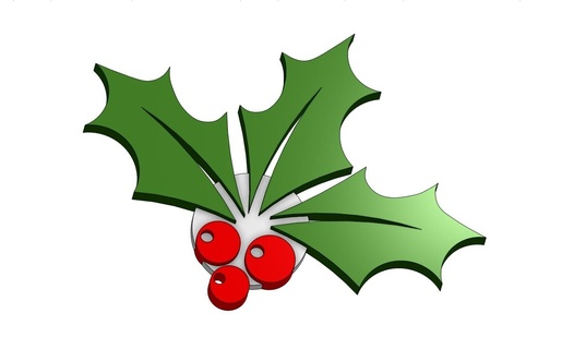 azevinho cerejas ramo natal casa Natal Navidad enfeite Adorno x 3d print model - Mito3D