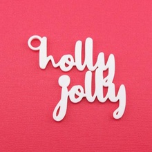 holly jolly - christmas gift tag tags scrapbooking card making crafts craft supplies diy hobby decorative decoration ornaments gifts presents winter holidays 3d print model - Mito3D