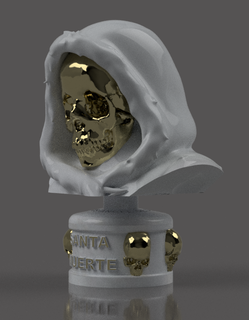 holy death bust base Art altar angel of light 3d print model - Mito3D