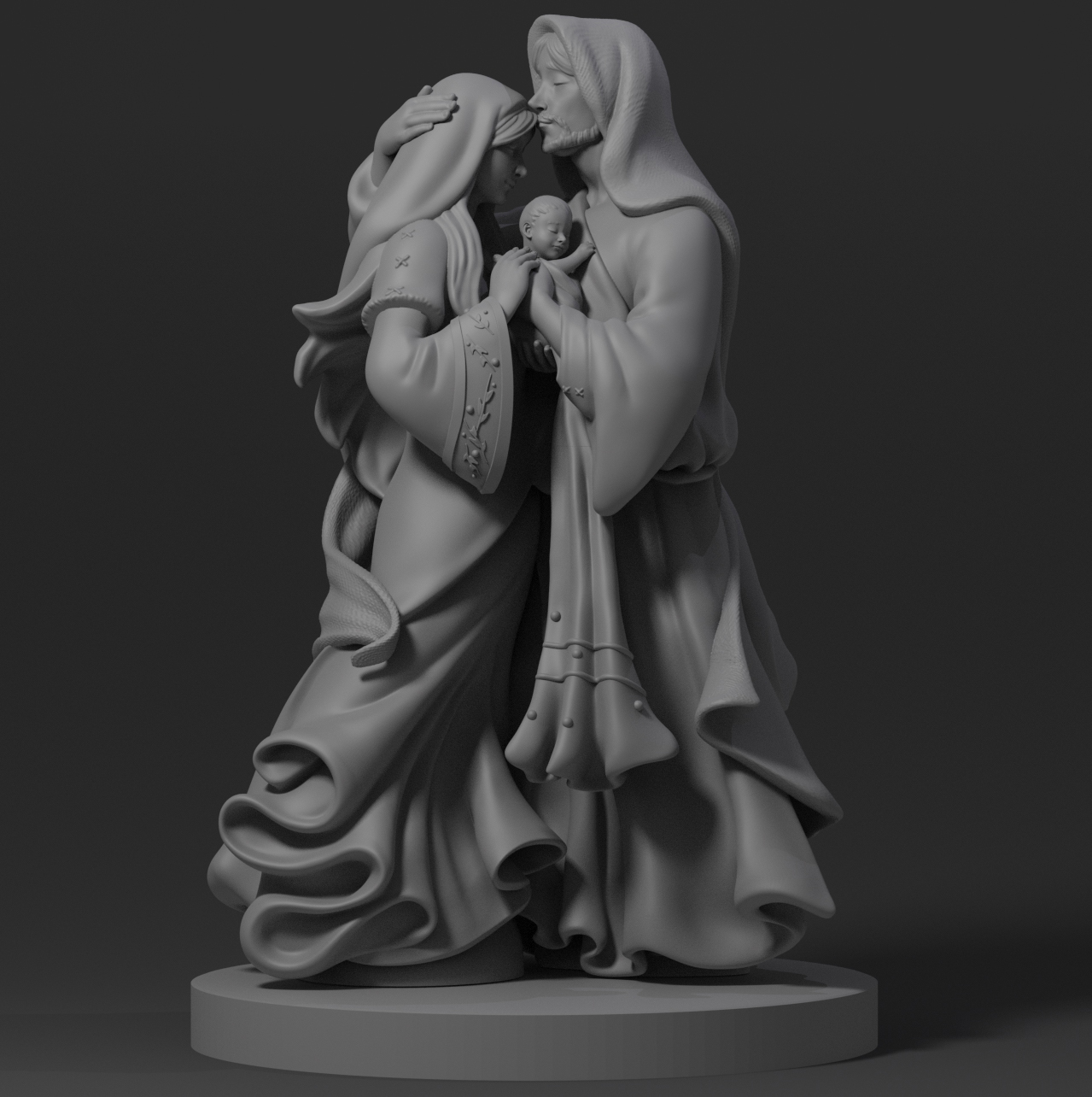 piedosos família Jesus Deus 3D print model - Mito3D