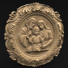 holy family 3d relief art sculpture religion christ decor deorative decoratio stl cnc 3dprint printable carved wood classic baroque modeling 3d print model - Mito3D