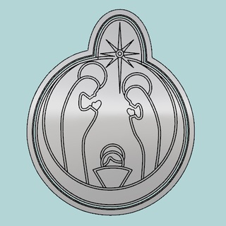 holy family cutter circle manger cookie snowflake texture christmas cutters cookies 3d print model - Mito3D