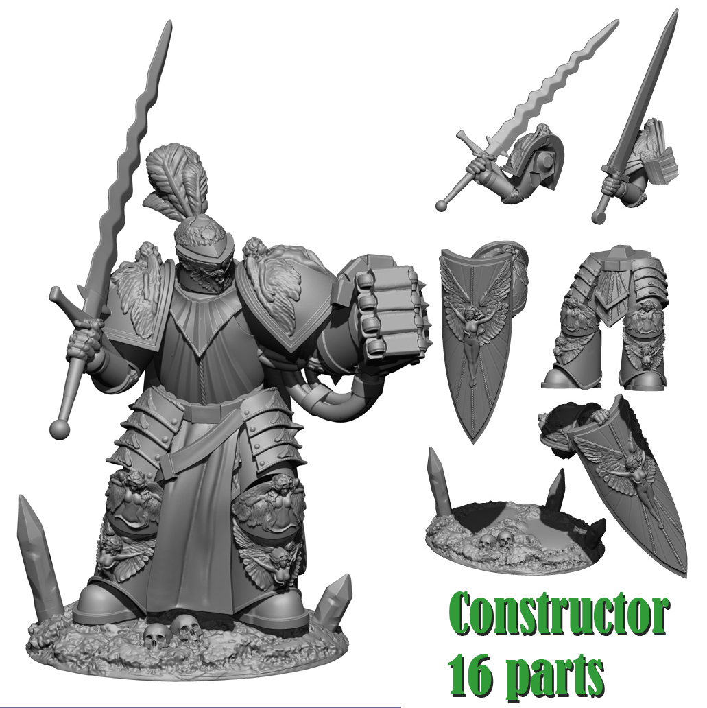 holy knight armour 28mm 32mm soldier spacemarine knight heavyarmour tabletop robot  3D print model - Mito3D