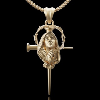 kutsal evlenmek kolye takı Mary gümüş altın yazdırılabilir 3d model akım moda tasarım zbrush kaplan 3d print model - Mito3D