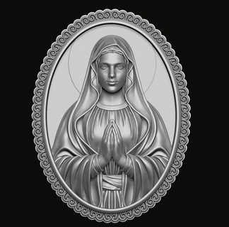 piedosos Maria medalhão 3d impressão modelo virgem Jesus Cristo bebê Deus cristão joalheria cnc pingente mãe católico religião maria arte esculturas 3d print model - Mito3D