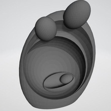 santo n família feliz de arte moderna escultura oval a 3d print model - Mito3D