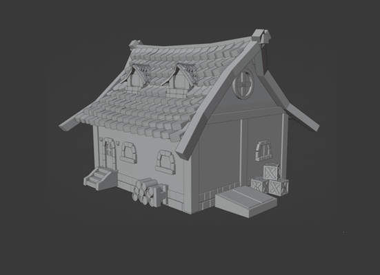 home poly haus decor art toy toys architecture cottage hut lair dnd dungeons dragons house medieval 3d print model - Mito3D