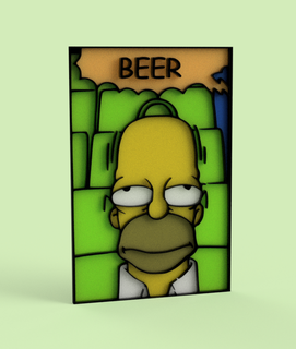homero cerveza póster 2023 simpsons estadio personaje fácil coleccionable escalable editable personalizable 3d print model - Mito3D