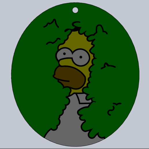 homer coming bushes keychain simpson star 3D print model - Mito3D