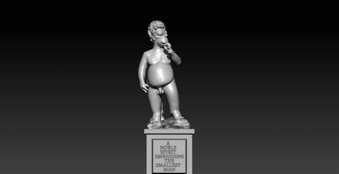Homère David miguel ange statue simpsons académie Galerie Simpson 3D print model - Mito3D