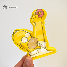 homer holding donnut cookie cutter - donut simpsons donate bakery 3d print model - Mito3D