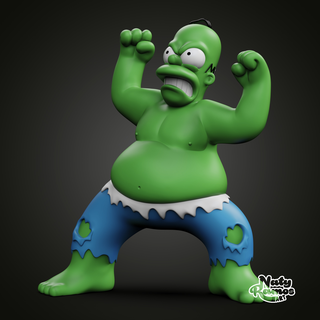 homer hulk simpson angry daddy fanart cartoon comic 3dart toy collectible art 3d print model - Mito3D