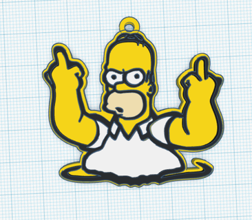 Homer anahtarlık Simpson 3d print model - Mito3D