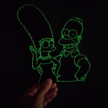 Homer marge Sanat Simpsons afiş ışıltılı fosforlu 3d print model - Mito3D