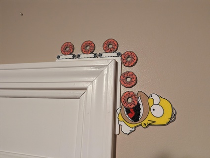 homer simpson's donuts door corner 3d print model - Mito3D