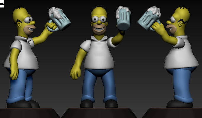 homer simpson jogos açao figuras filme brinquedo ventilador arte 3d print model - Mito3D