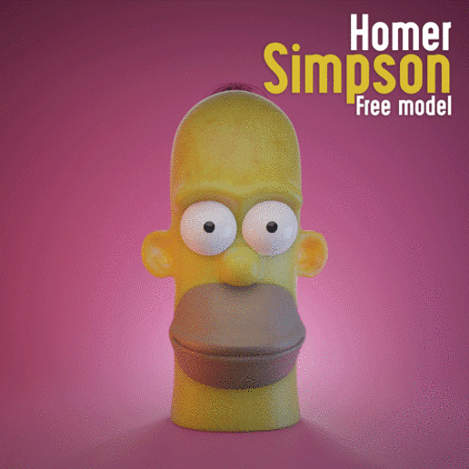 homer simpson simpsons the 2d lamp desk mesc bart art cartoon 3D print model - Mito3D