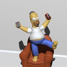Homère Simpson art 3dprinting Simpsons modèle bart Lisa toon dessin animé père jouets 3d print model - Mito3D
