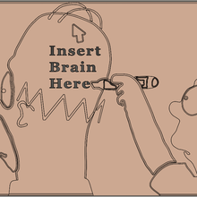 homer simpson cerveau art d'homère cerveau-simpsons-homer-art-dessin animé 3d print model - Mito3D
