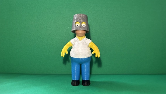 Homère Simpson seau coincé tête jouets 3d print model - Mito3D