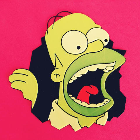 homer simpson color various 3dlite drawing3d drawings relief simpsons tv la serie 3D print model - Mito3D