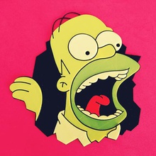 homer simpson color various 3dlite drawing3d drawings relief simpsons tv série 3d print model - Mito3D