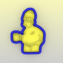 Homer Simpson Plätzchen Cutter Stempel Biscito Carimbo Schneiden 3d print model - Mito3D