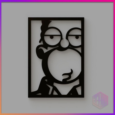 homer simpson decorative painting table wall decoration simpsons 3d print model - Mito3D