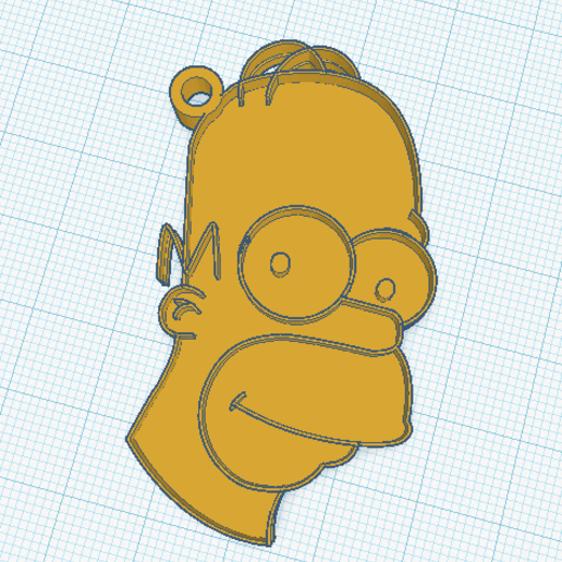 Homère Simpson porte clés clé bague simpsons 3D print model - Mito3D