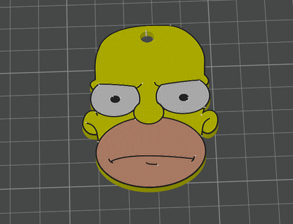 Homer Simpson Schlüsselbund 3d print model - Mito3D