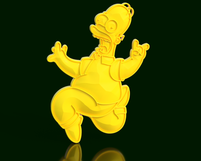 homer simpson low poly Art art geometry style springfield fun character abstract polygons yellow humor head 3d creativity father television donuts 3d print model - Mito3D