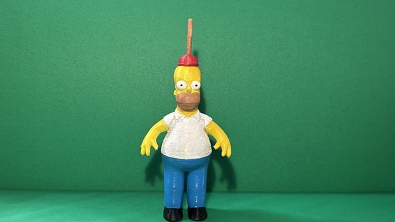 Homer Simpson Kolben stecken Kopf Spielzeuge 3d print model - Mito3D