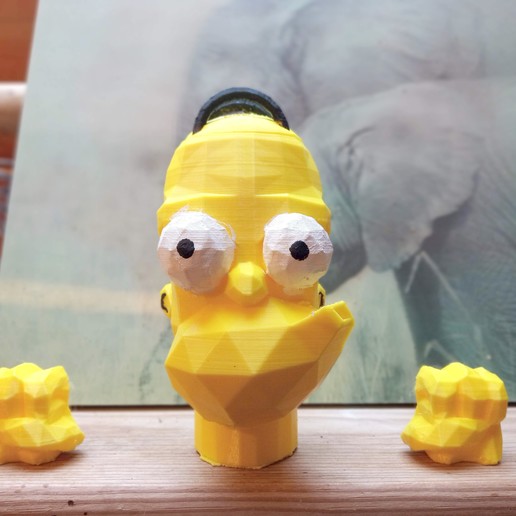 homer simpson pentola di archiviazione casa pot fioriera low poly figurina 3D print model - Mito3D