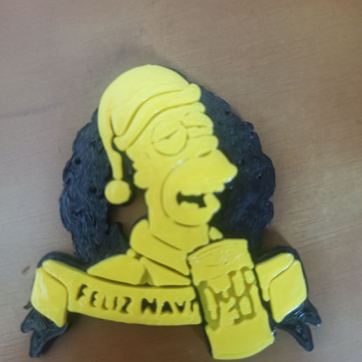 homero Simpson Navidad bêbado drogado noel Natal velho Pascuero duff 3D print model - Mito3D